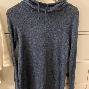 Blue cowl neck long sleeve